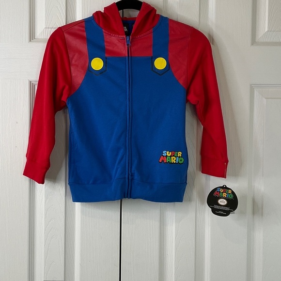 Seven Times Six Super Mario Boy's Long Sleeve Zip Up Hoodie Multicolored Size XS - Picture 2 of 9